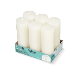 Bolsius - Rustic Pillar Candles 190/68 - Soft Pearl - 6 pieces