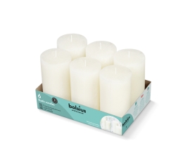 Bolsius - Rustic Pillar Candles 130/68 - Soft Pearl - 6 pieces